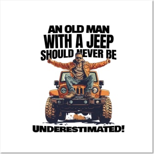 An old man with a jeep shouldn't be underestimated! Posters and Art